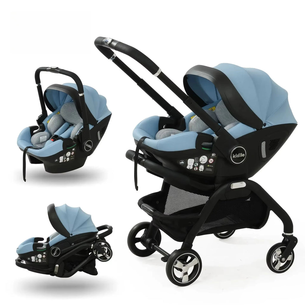 Kidilo 3-in-1 baby stroller, baby safety seat, newborn baby sleeping basket, portable 5 color choices Suitable for ages 0-1