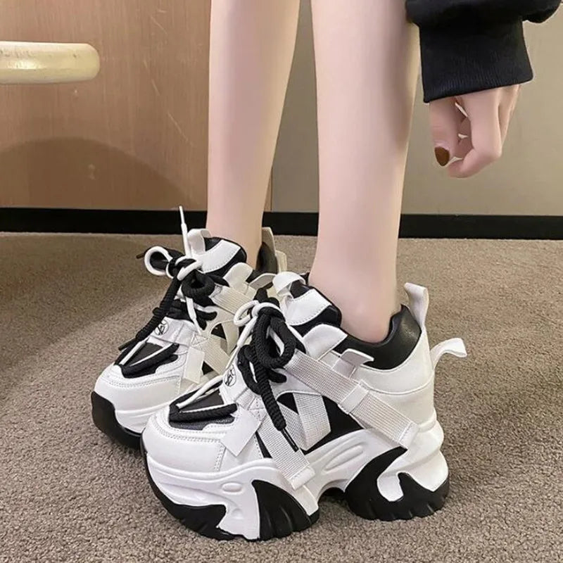 Women Sneakers Luxury Shoes 2024 Fashion Tennis Female Platform Woman-shoes Designer Trainers Thick Sole New Casual Lace-Up Shoe