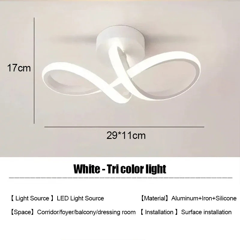 Modern LED Aisle Ceiling Lights Nodic Home Lighting Led Surface Mounted for Bedroom Living Room Corridor Light 3-color lighting