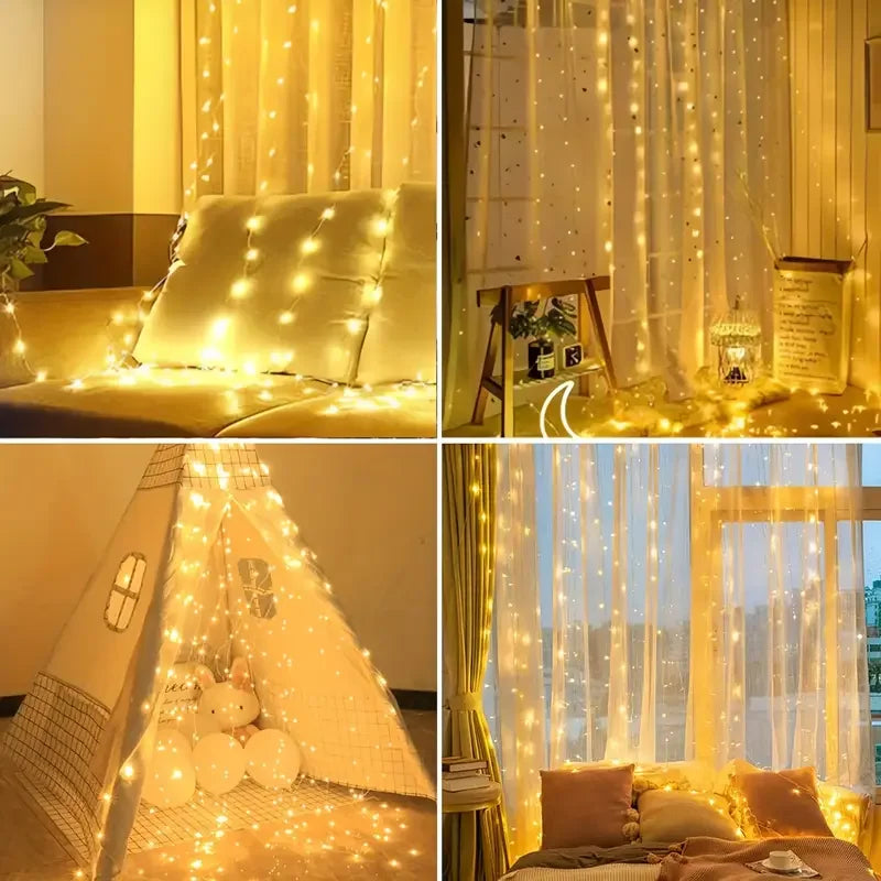 LED Curtain String Lights  Lighting USB Powered Fairy Lights Decor Indoor Wedding Party Christmas Tree Hanging Light
