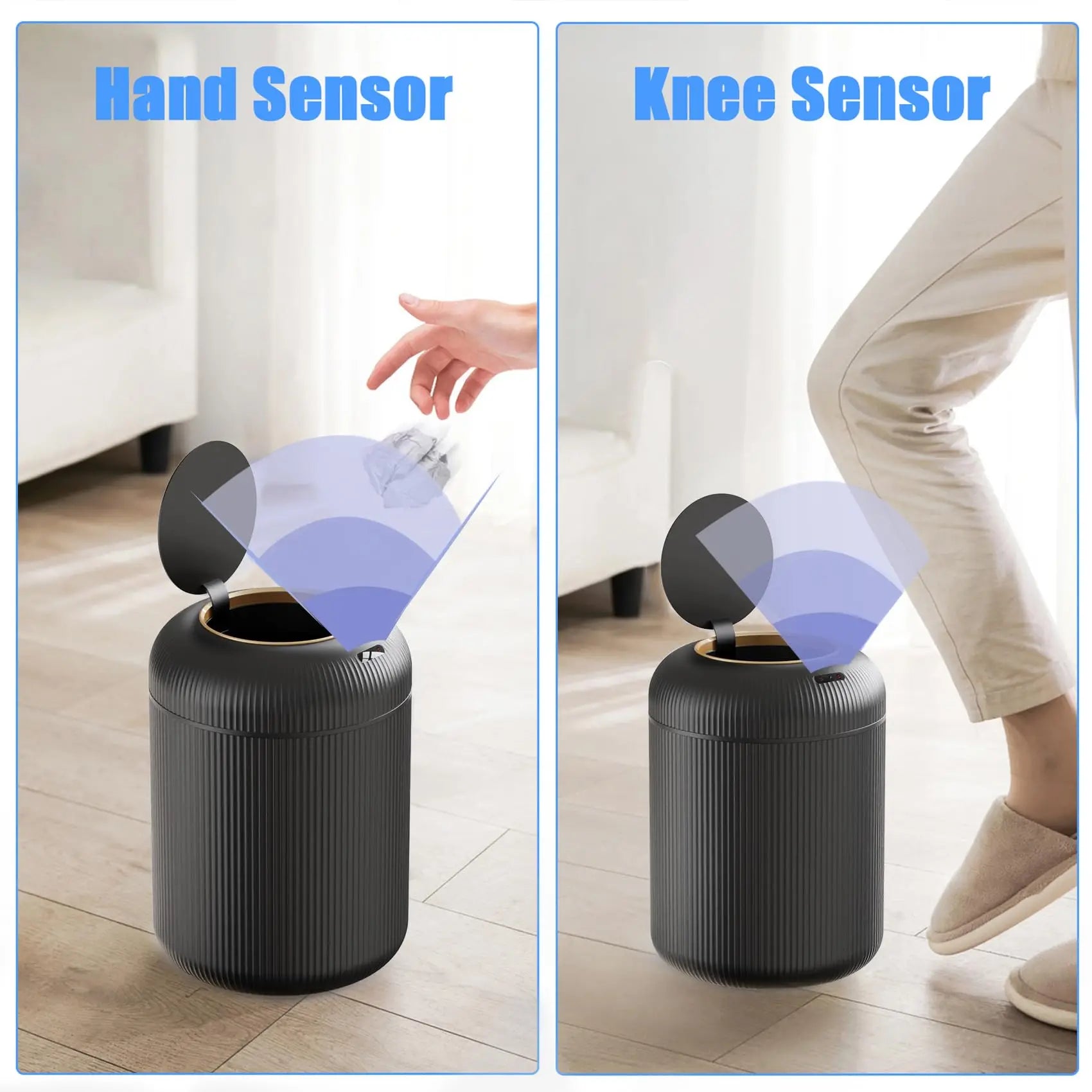 2025 New Smart Dustbin with Lid Automatic Sensor Kitchen Trash Bin Electric Garbage Bin for Kitchen/Bedroom/Living Room/Office