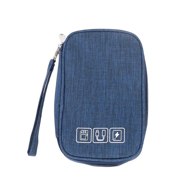 Travel Storage Bags for Cable Portable Electronics Organizer for Charger Power Bank, Zipper Electronics Accessories Case