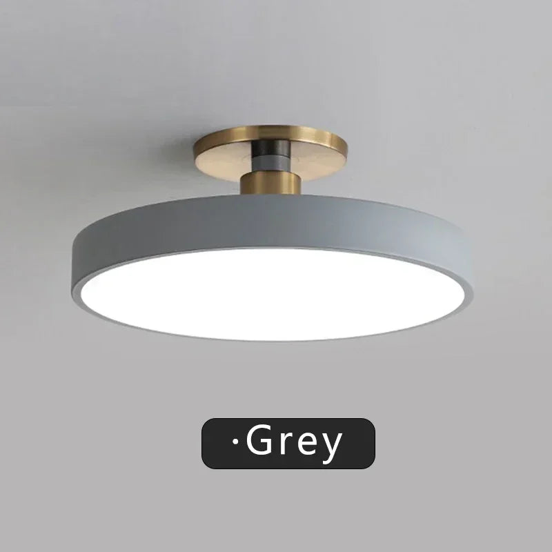 Nordic LED Ceiling Light Modern Circular Macaron Home Decoration Light Living Room Bedroom Balcony Study Room Indoor Lighting