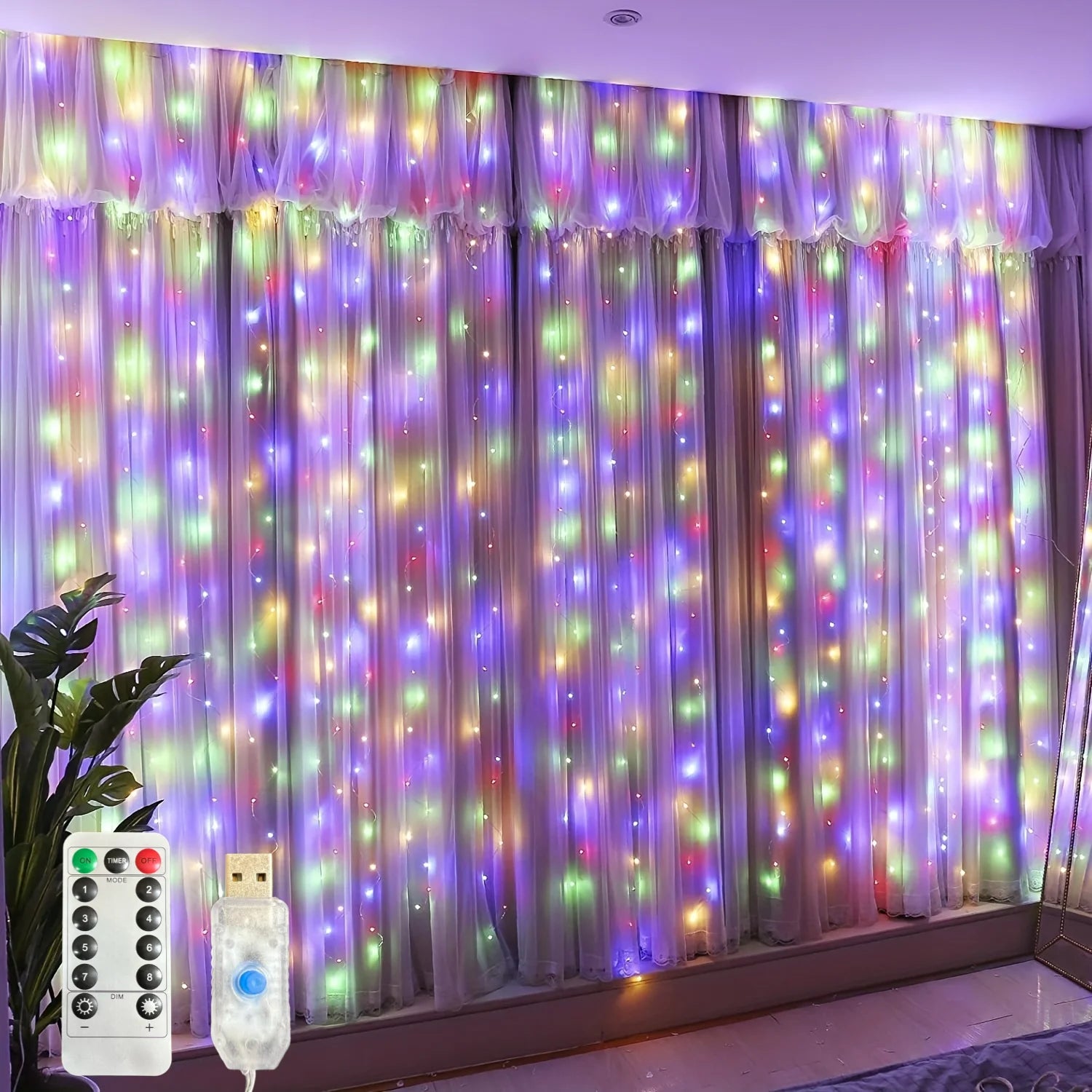 LED Curtain String Lights  Lighting USB Powered Fairy Lights Decor Indoor Wedding Party Christmas Tree Hanging Light
