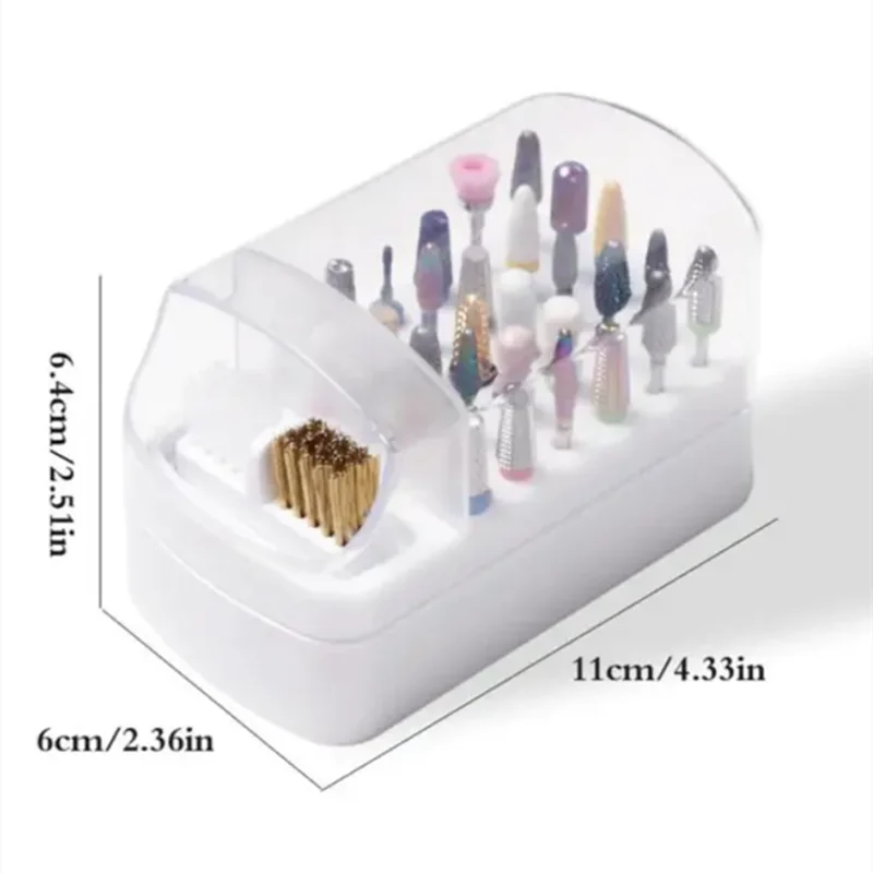 30 Holes Nail Polish Head Organizer Acrylic Portable Organizer Dustproof Cleaning Organizer Professional Nail Artist Essentials