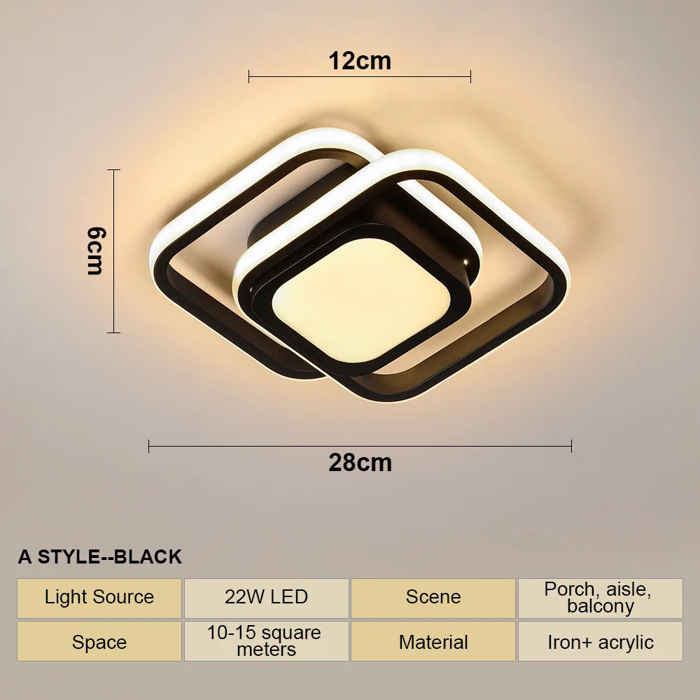 Modern Style LED Ceiling Lamp Geometric Shape Aisle Corridor Light Wall light Kitchen/ Bedroom Lighting 110V White/Warm light