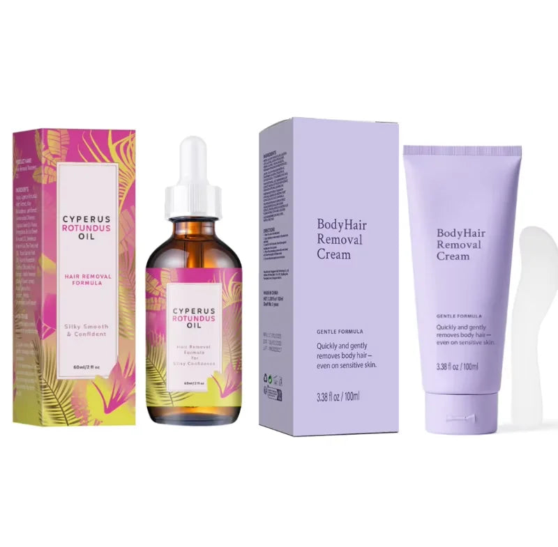 Natural Hair Inhibitor Body Oil 60ml - Jojoba & Almond Formula Gently Slows Growth & Smooths Skin for All Types.