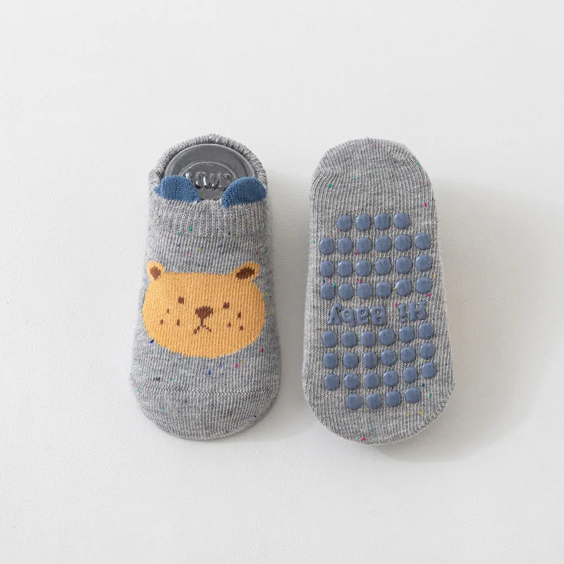 Kids Floor Socks For Boys Girls Soft Cotton Baby Toddler Home Anti-slip Short Socks Autumn Winter Cartoon Sports Socks 0-5Years