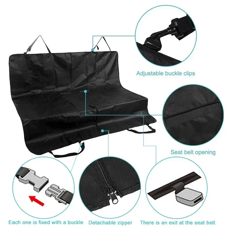Car Rear Seat Cover DogMatBlanketHammockPupTravelPadProtector Durable Fit PetProtectorforCarTruckSUVWaterproofPadsFoldableDogMat