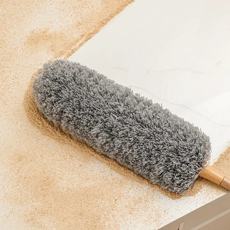 Anti-static yellow and grey wool duster brush，A good helper for home cleaning