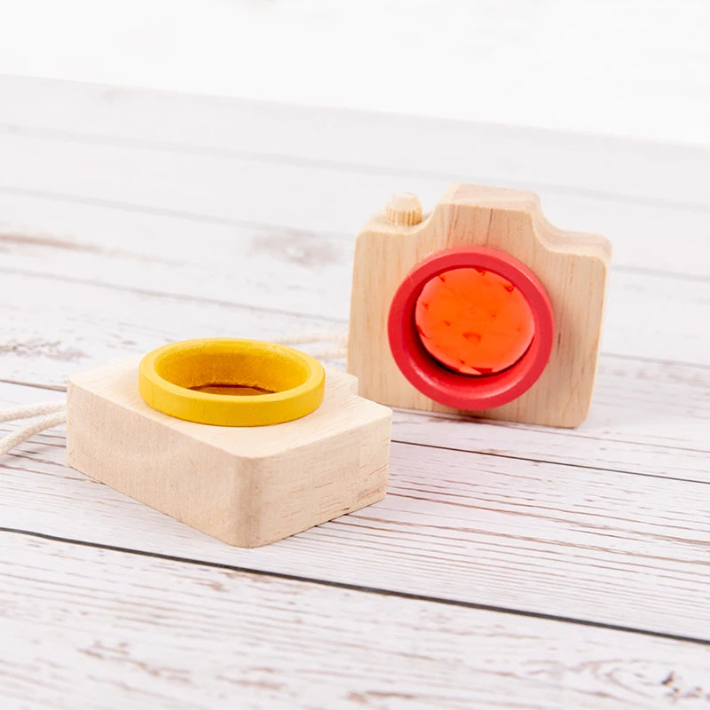 Baby Wood Colorful Camera Kaleidoscope Toys for Children Rainbow Wooden Toys for Children Kids Learning Early Educational Game