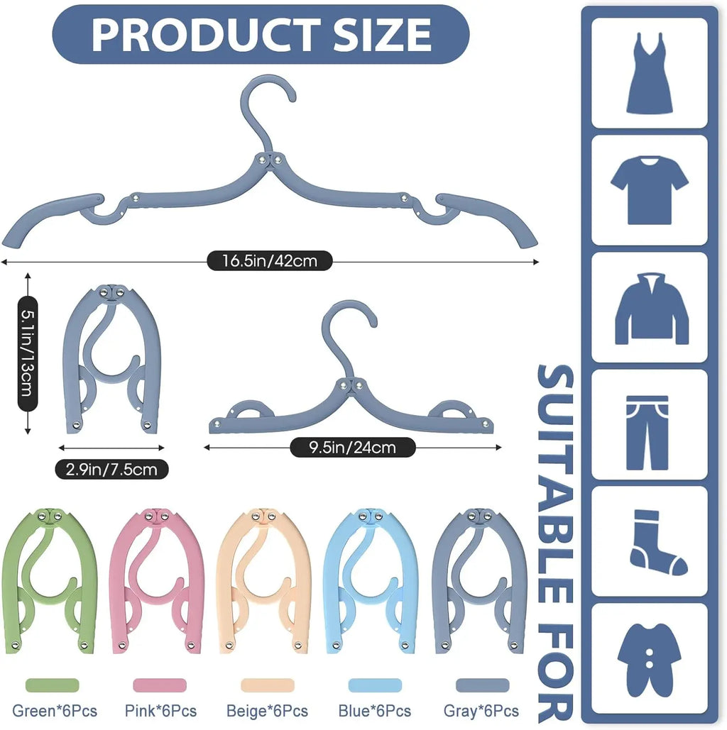 30 Pcs Travel Hangers Portable Foldable Travel Hanger Organizer, Plastic Travel Accessories Essentials Clothes Drying Rack