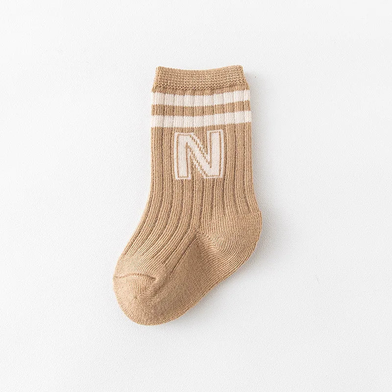 Baby Stuff Boy Girl Newborn Soft Letter Long Socks Children Fashion Casual Socks Cotton Toddler Kids Accessories Infant Clothes