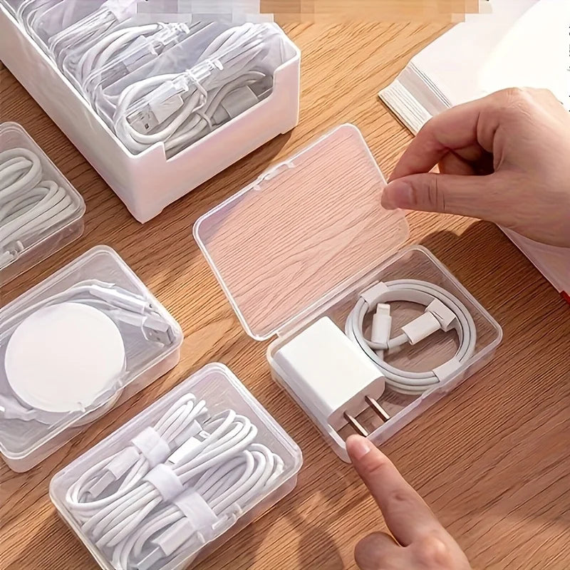 Cable Organizer Boxes -Desktop Cable Management,Charging Cable and Accessories Organizer, Desk&Drawer Organizer for Home Storage