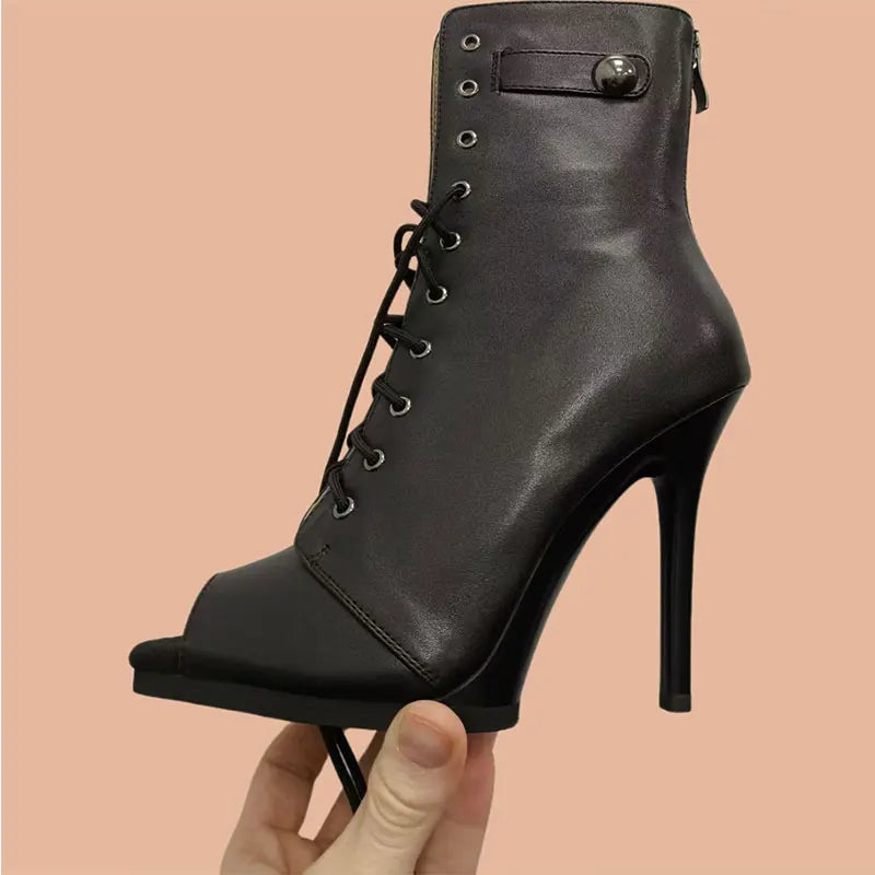 Comfort Lace-up Ankle Boots Woman Shoes Indoor outdoor Customizable For Latin Dancing Sexy Stilettos Big Size 43
