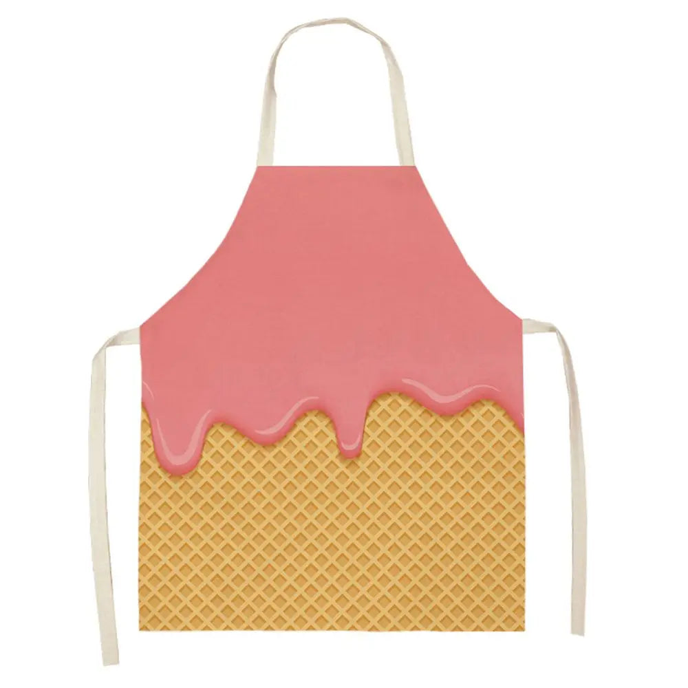 Cotton Linen Ice Cream Oil-proof Bibs Home Cleaning Tool Kitchen Apron Cooking