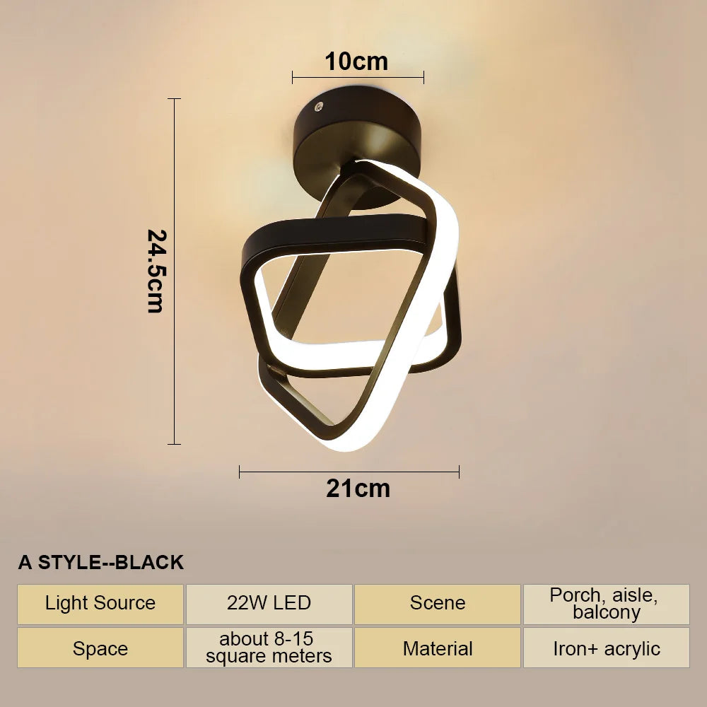 LED Ceiling Lamp Modern Style Geometric Shape Aisle Corridor Light Wall light Kitchen/ Bedroom Lighting 110V White/Warm light