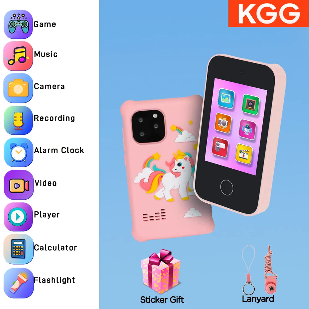 Kids Smart Phone Toy TouchScreen Unicorn Baby Mobile MP3 Music Player Digital Camera Educational Toys Girls Boys Birthday Gifts
