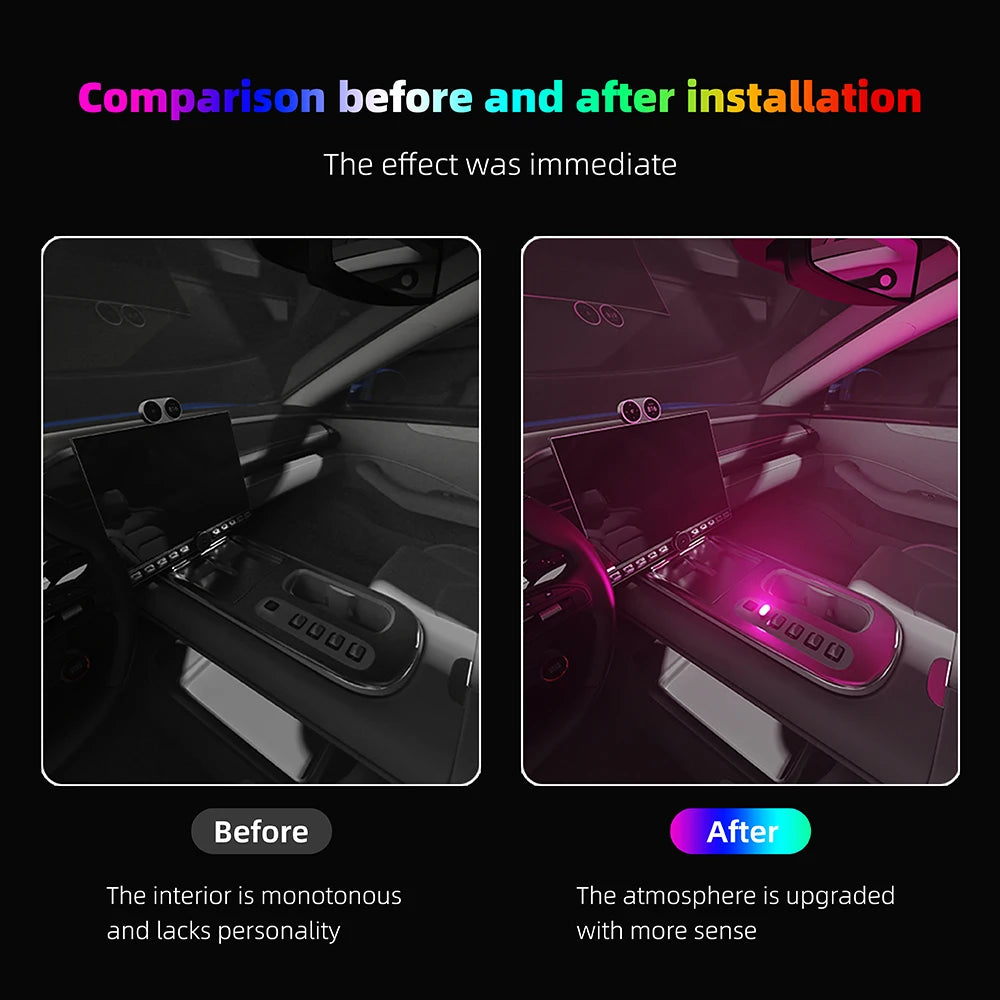 New  Type-C Car Interior Ambient Atmosphere Light LED Signal Lights Auto Reading Lamp Decorations Car Interior Accessories