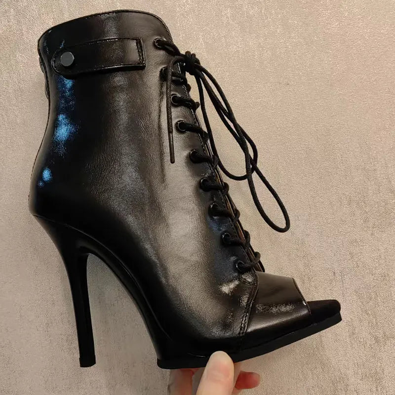 Comfort Lace-up Ankle Boots Woman Shoes Indoor outdoor Customizable For Latin Dancing Sexy Stilettos Big Size 43