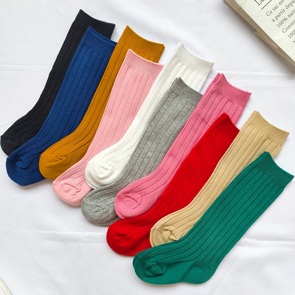 New Baby Stockings Spanish Boys And Girls Cotton Sock Long Soft Striped Children's Knee High Socks Kids School Uniform Socken