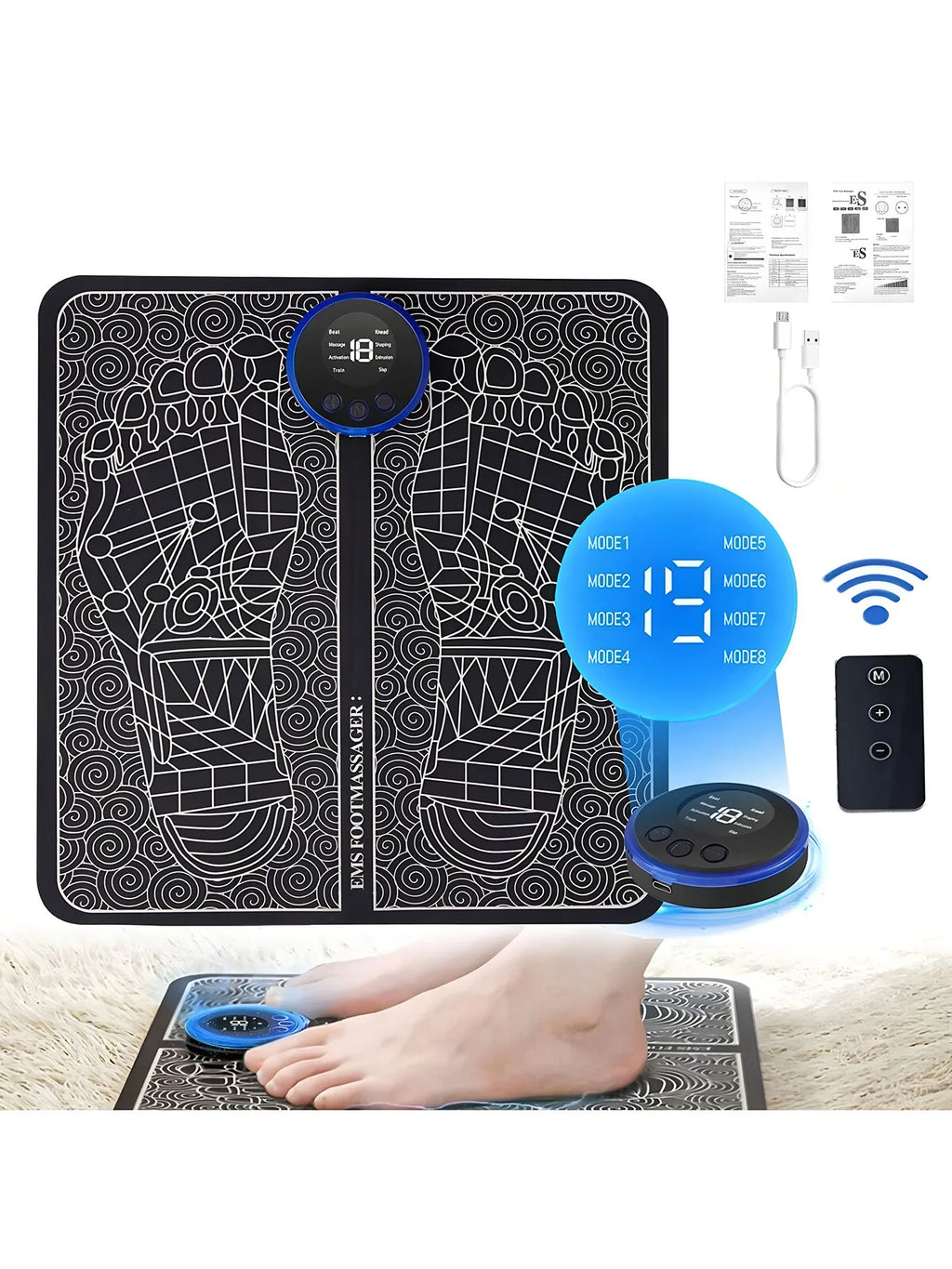 Rechargeable Electric Foot Massager - Improves Blood Circulation And Relaxes Muscles