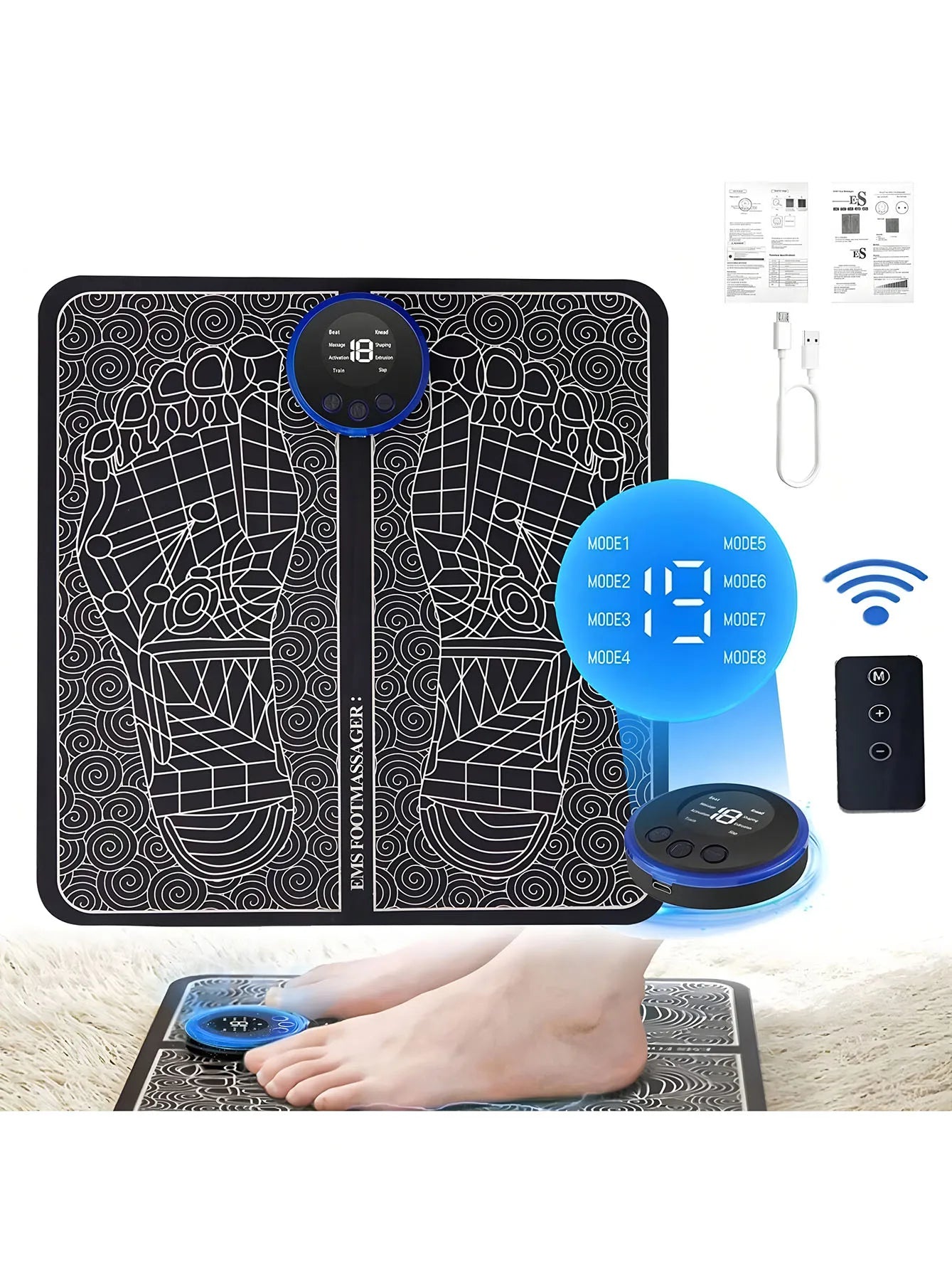 Rechargeable Electric Foot Massager - Improves Blood Circulation And Relaxes Muscles
