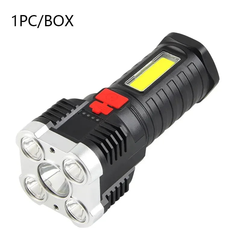 Rechargeable High-Power Flashlight with Side Light 3 Lighting Modes for Camping Outdoor Activities And Adventures