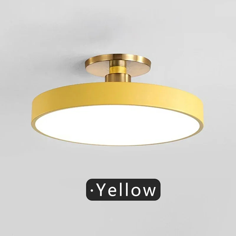 Nordic LED Ceiling Light Modern Circular Macaron Home Decoration Light Living Room Bedroom Balcony Study Room Indoor Lighting