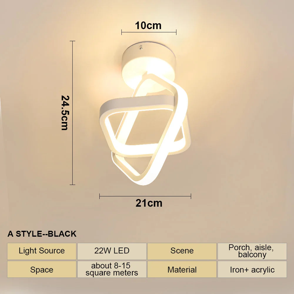 Modern Style LED Ceiling Lamp Geometric Shape Aisle Corridor Light Wall light Kitchen/ Bedroom Lighting 110V White/Warm light