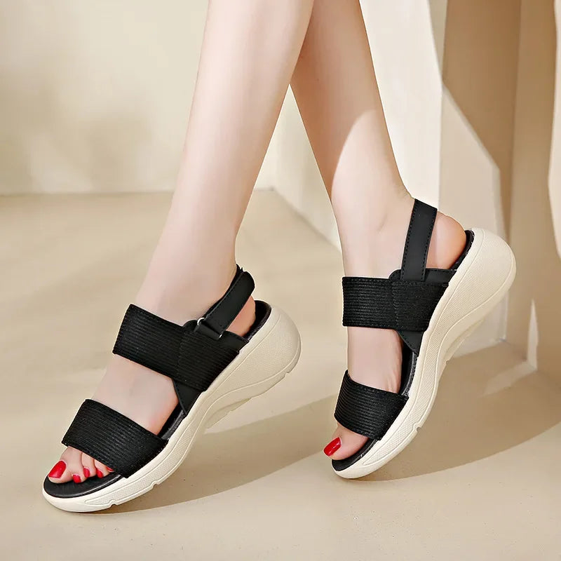 Women's Platform Sport Sandals Summer 2024 Comfortable Woman Shoes Fashionable Beach Green Sandal Black Sandalias De Mujer
