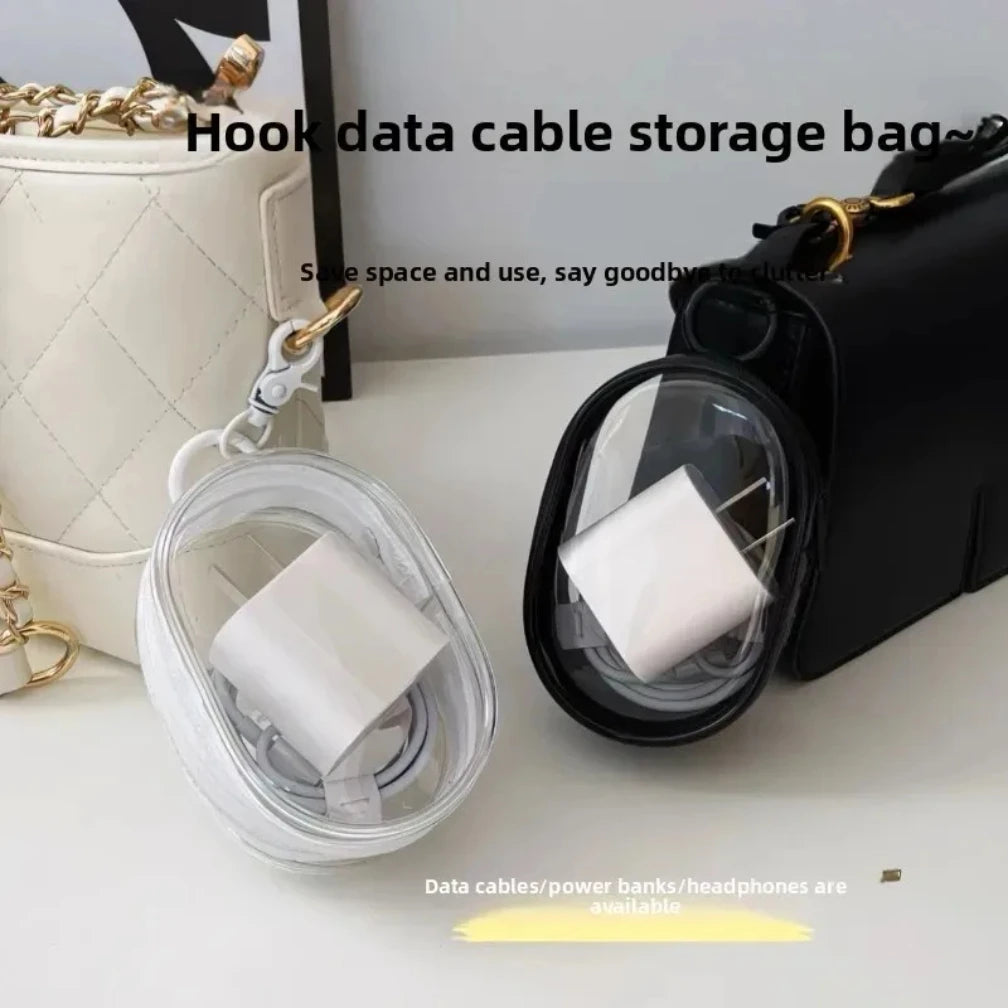 Transparent Travel Cable Organizer Bag Portable Charger Case Accessories Storage for Home Office Travel Pendant Design