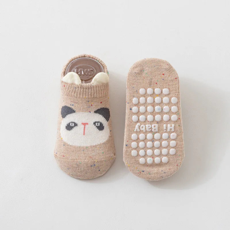 Kids Floor Socks For Boys Girls Soft Cotton Baby Toddler Home Anti-slip Short Socks Autumn Winter Cartoon Sports Socks 0-5Years