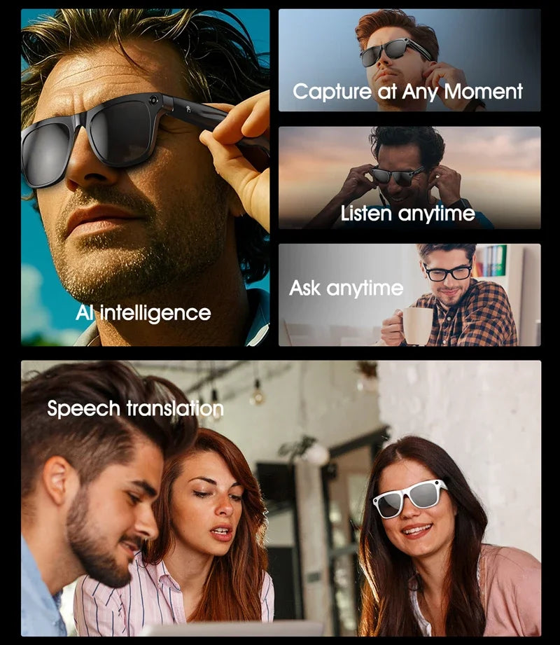 8K HD AI Smart Glasses 800w Pixel Multifunctional Camera Bluetooth Call Voice Assistant Music Player Smart Translation ﻿2026 New
