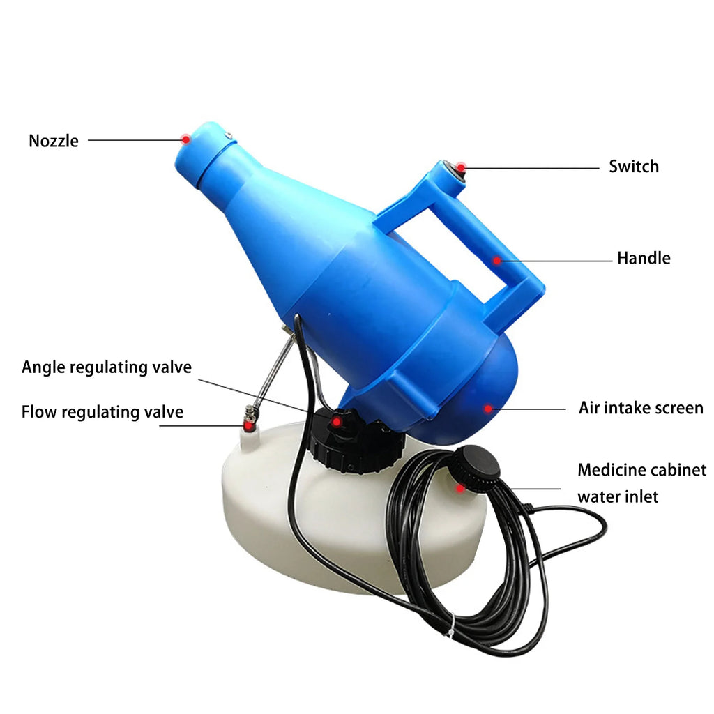 Electric ULV Portable Fogger Sprayer Machine Atomizer Mist Cold 32.8ft Spraying for Hotel School 4.5L(1.2 Gallon)