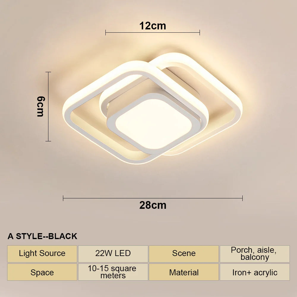 Modern Style LED Ceiling Lamp Geometric Shape Aisle Corridor Light Wall light Kitchen/ Bedroom Lighting 110V White/Warm light