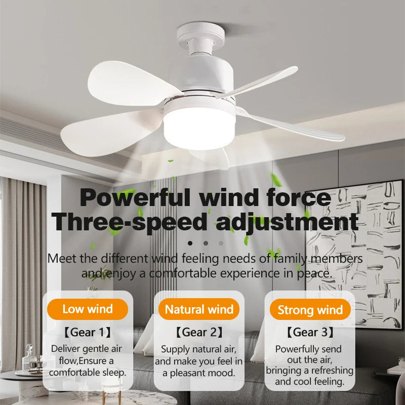 Smart 2-in-1 LED Ceiling Fan with Remote Control Dimming Lighting E27 Silent Fan Bedroom Living Room Kitchen Home Electric Fans