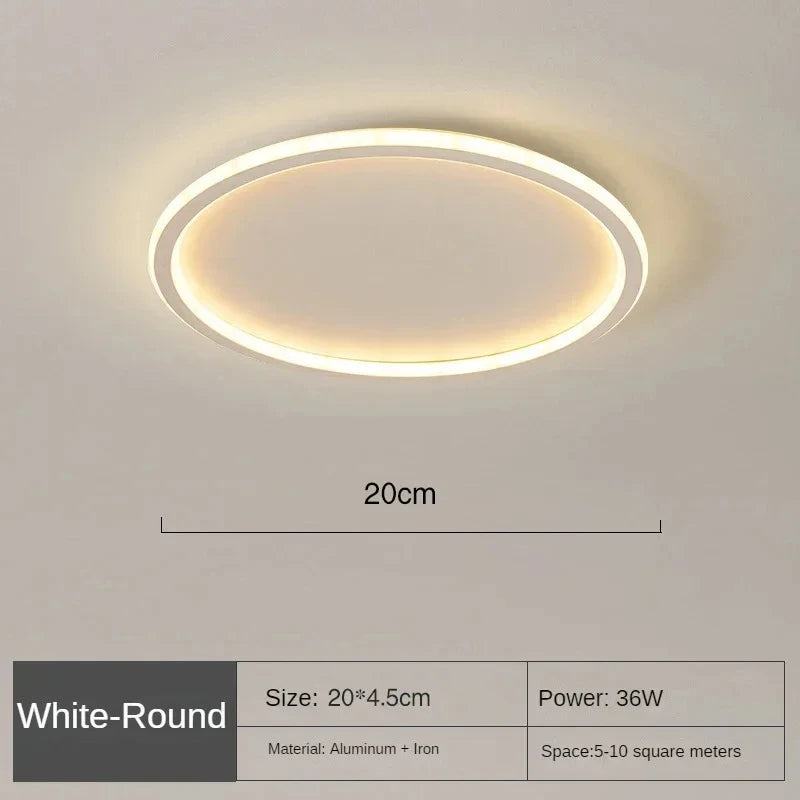 Simple Nordic Style Lighting Ceiling Lamp All White And Black Edge Modern Living Room Lamp Bedroom Home Lighting Decoration