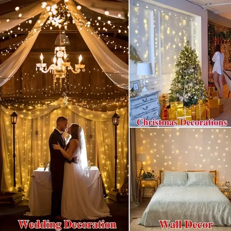 LED Curtain String Lights  Lighting USB Powered Fairy Lights Decor Indoor Wedding Party Christmas Tree Hanging Light