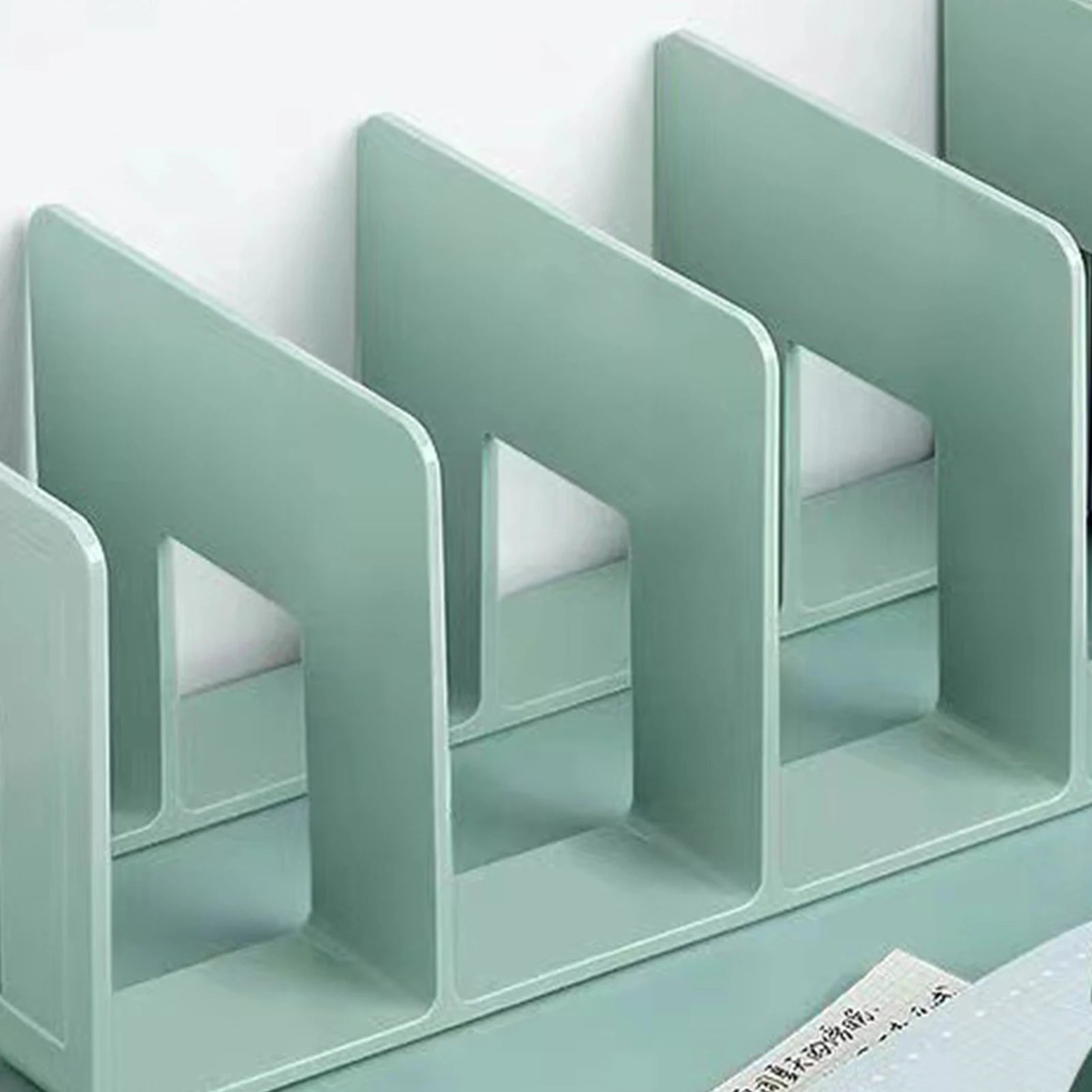 4 Compartments Rack Book Organizer ABS Bookends Stand Bookshelf Divider Book Paper Files Storage Rack for Home Office Classroom