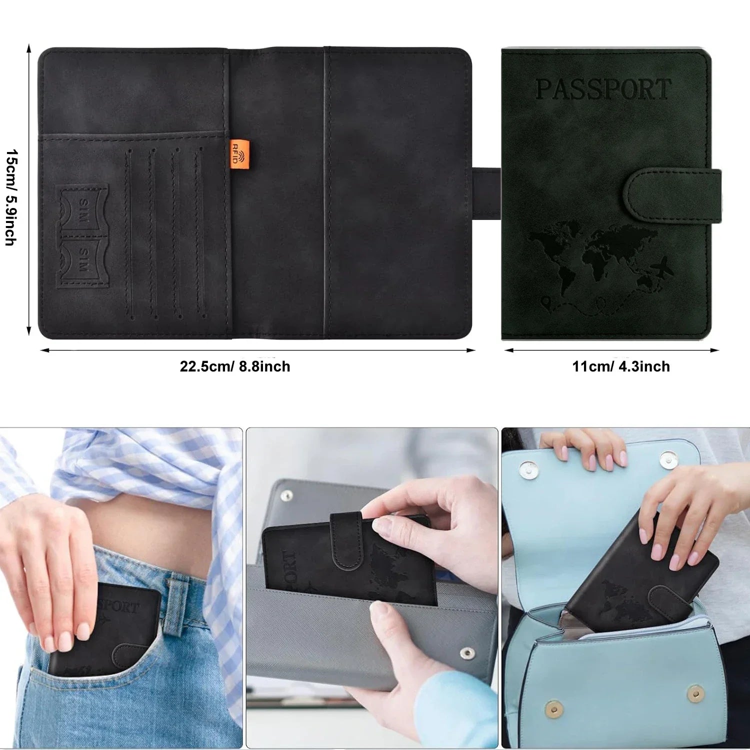 Passport Holder for Travel Essentials  Passport Wallet,Passport Book Holders for Women/Men Cover Case for Travel  Accessories