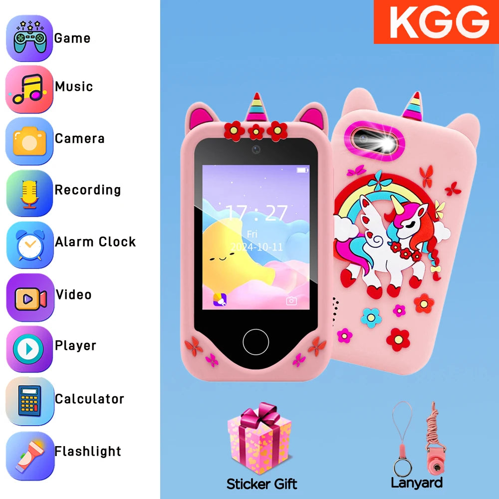 Kids Smart Phone Toy TouchScreen Unicorn Baby Mobile MP3 Music Player Digital Camera Educational Toys Girls Boys Birthday Gifts