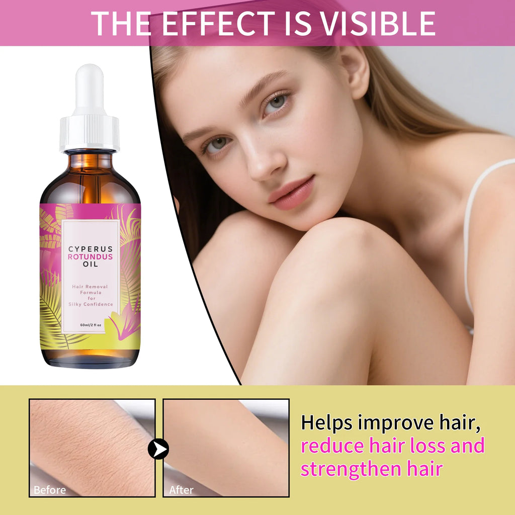Natural Hair Minimizing & Skin Softening Oil 60ml - Jojoba & Almond Formula for Gentle Hair Growth Control & Smooth Skin Feel.