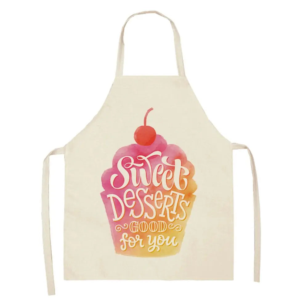 Cotton Linen Ice Cream Oil-proof Bibs Home Cleaning Tool Kitchen Apron Cooking