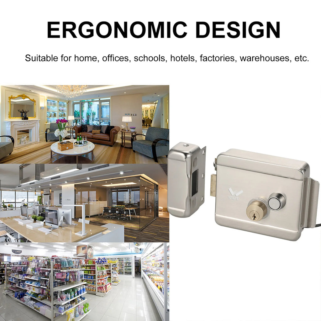 Secure Electric Metallic Lock WAFU Smart Electric Gate Door Lock Electronic Door Lock Door Access Control Tool for Home Office