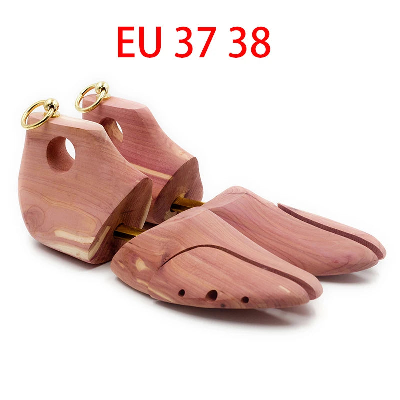 1 Pair Red Cedar Wood Adjustable Shoe Shaper Men's Shoe Tree Stretcher Support For Men Boot Expander Device
