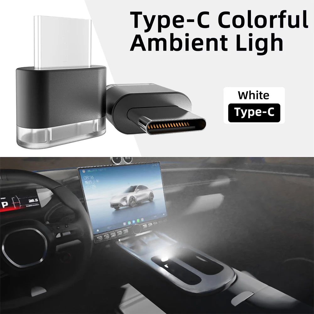 New  Type-C Car Interior Ambient Atmosphere Light LED Signal Lights Auto Reading Lamp Decorations Car Interior Accessories