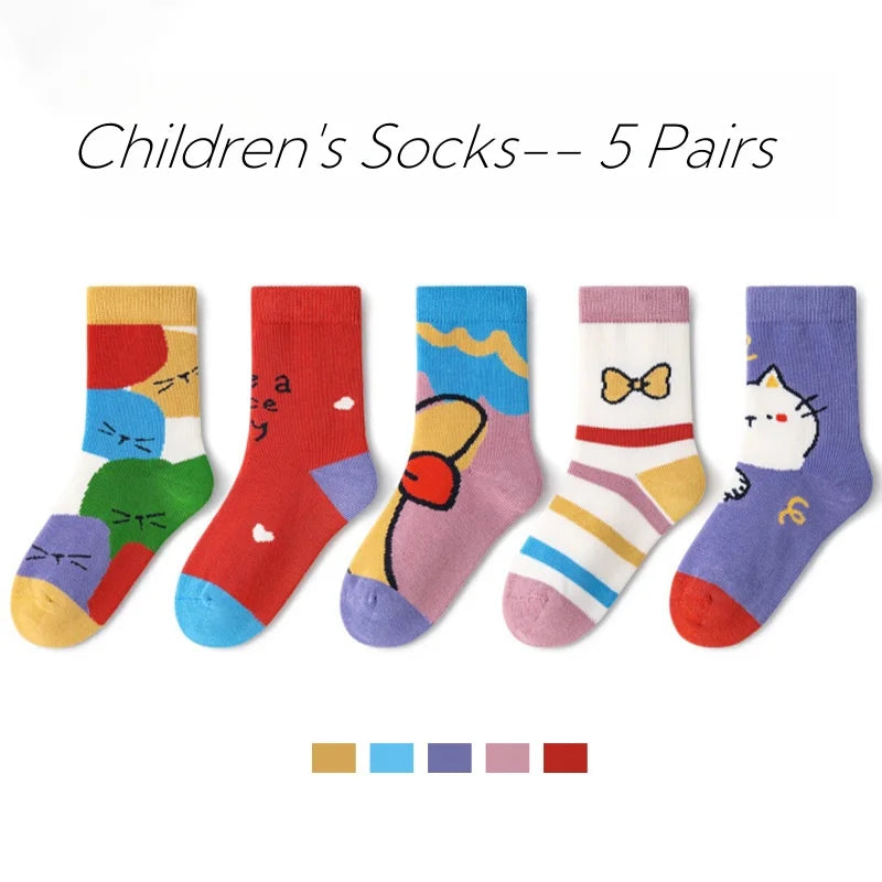Baby Socks Children Spring Socks 1-14T Boys Funny Puppy Pattern Socks5 Pairs Cotton Socks Kids Sock