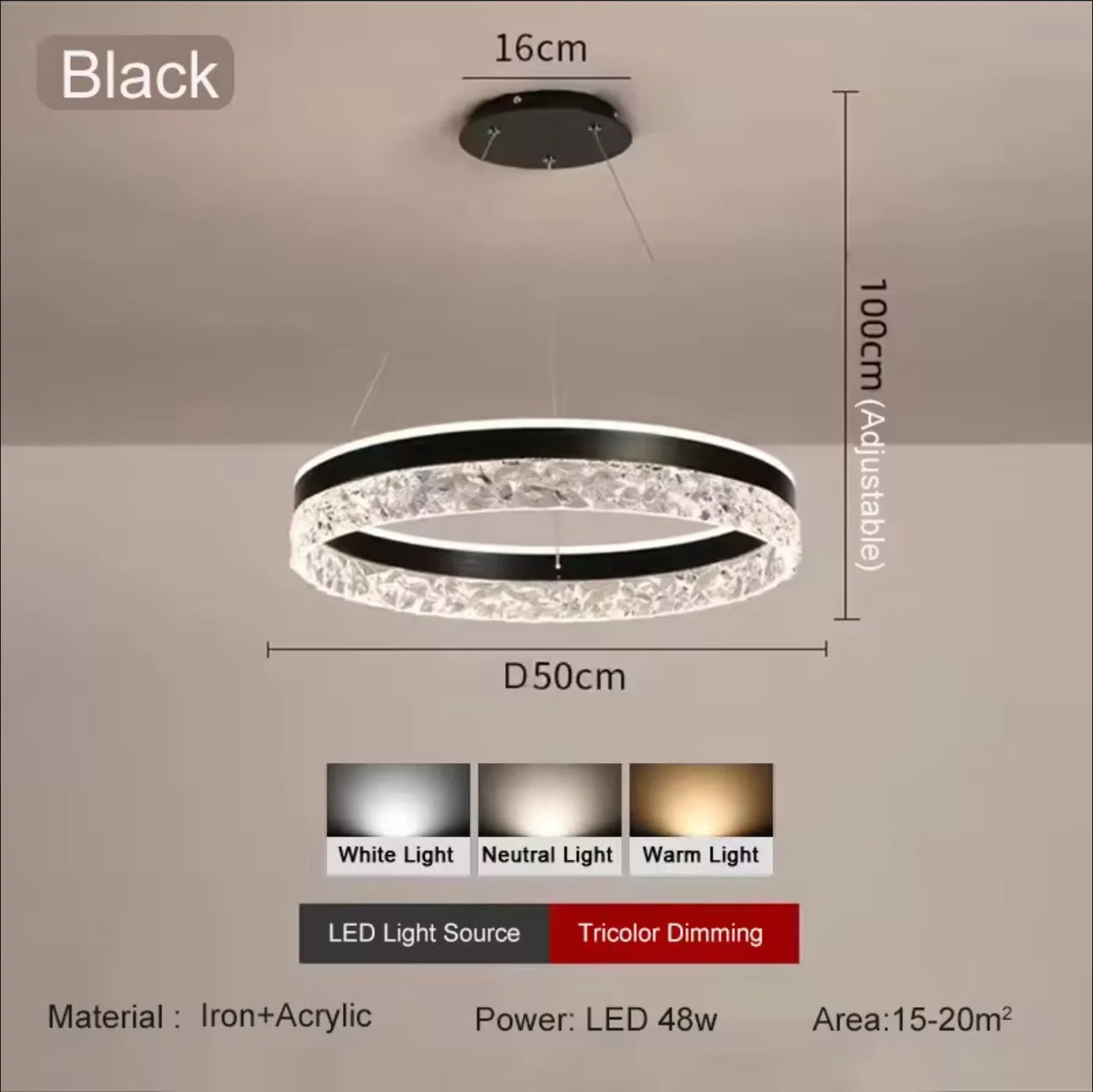Simple Modern Ceiling Chandelier Adjustable Indoor Lighting High LED 3 Color for Living Room Dining Room Bedroom Decor Ornament
