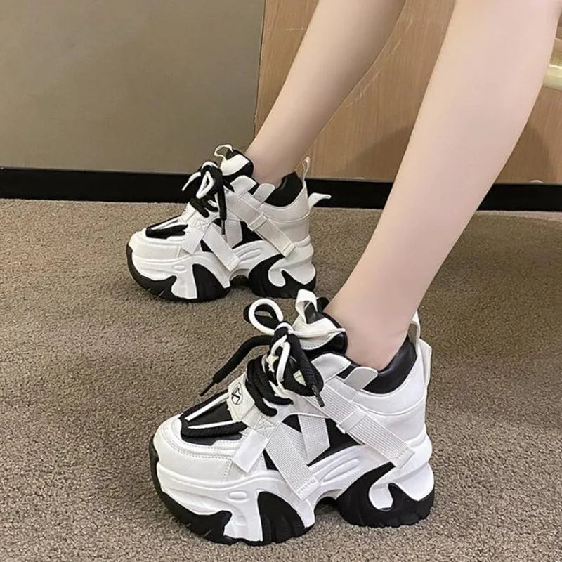 Women Sneakers Luxury Shoes 2024 Fashion Tennis Female Platform Woman-shoes Designer Trainers Thick Sole New Casual Lace-Up Shoe